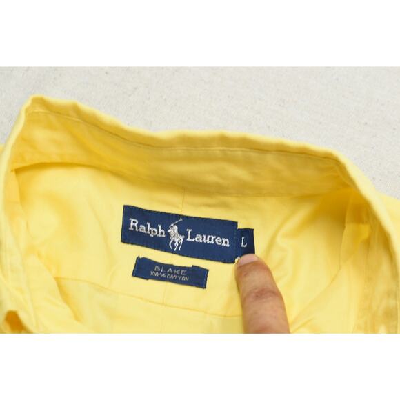 Ralph Lauren Men's Yellow Blake Short Sleeve Button Down Size L Short Sleeve - Picture 8 of 8
